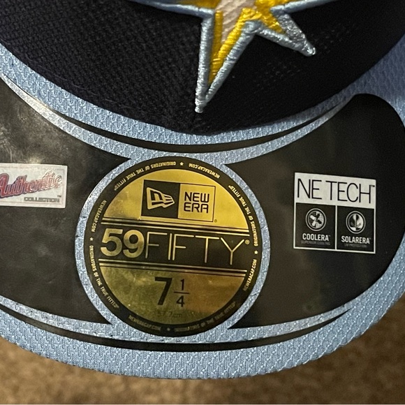 Tampa Bay Rays GAME 59Fifty Fitted Hat New Era Light Navy MLB Cap 7 1/4 NWT. - Picture 6 of 11